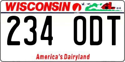 WI license plate 234ODT