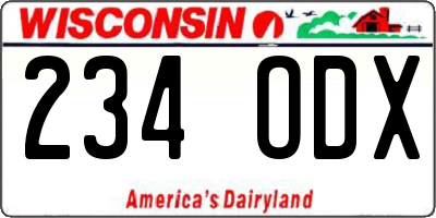 WI license plate 234ODX