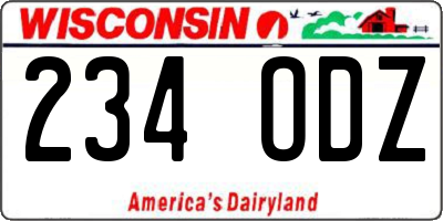 WI license plate 234ODZ