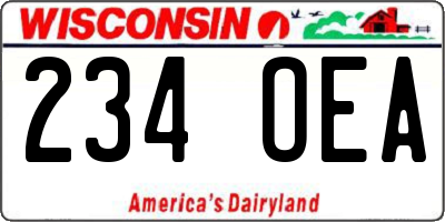 WI license plate 234OEA