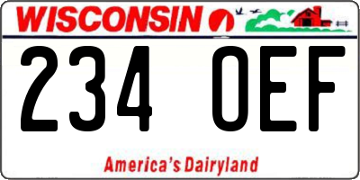 WI license plate 234OEF