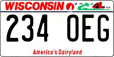 WI license plate 234OEG