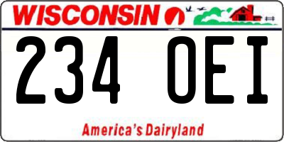 WI license plate 234OEI