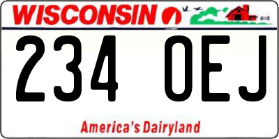 WI license plate 234OEJ