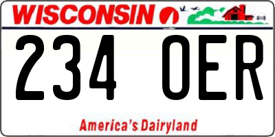 WI license plate 234OER