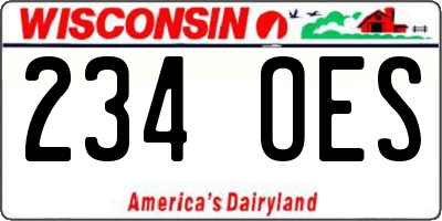 WI license plate 234OES