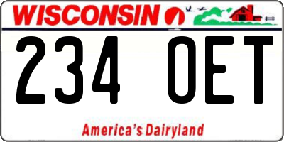 WI license plate 234OET