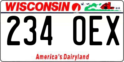WI license plate 234OEX