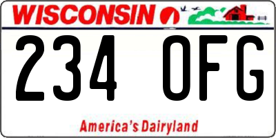 WI license plate 234OFG