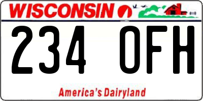 WI license plate 234OFH