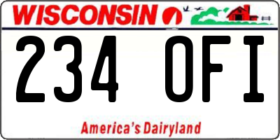 WI license plate 234OFI