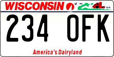 WI license plate 234OFK