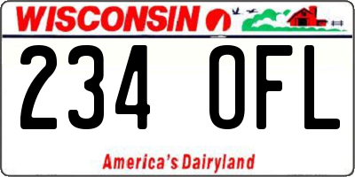WI license plate 234OFL