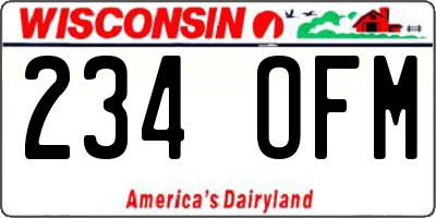 WI license plate 234OFM