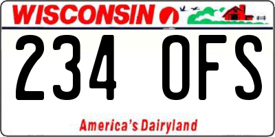 WI license plate 234OFS