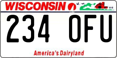 WI license plate 234OFU