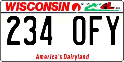 WI license plate 234OFY