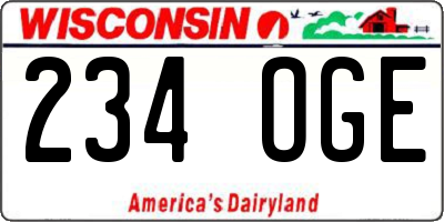 WI license plate 234OGE