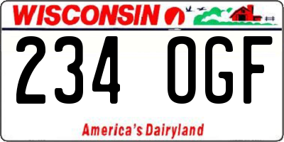 WI license plate 234OGF