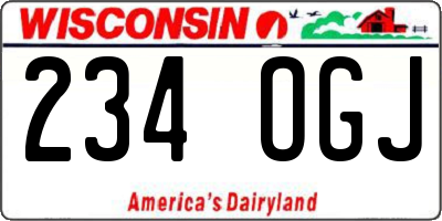 WI license plate 234OGJ