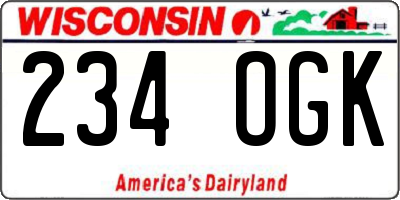 WI license plate 234OGK
