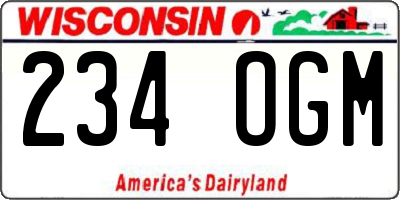 WI license plate 234OGM