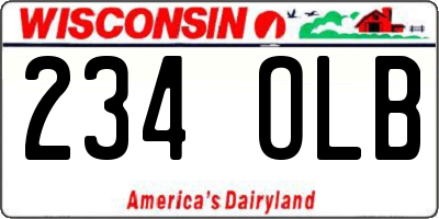 WI license plate 234OLB