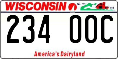 WI license plate 234OOC