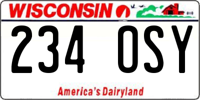 WI license plate 234OSY