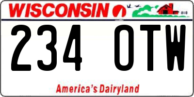 WI license plate 234OTW