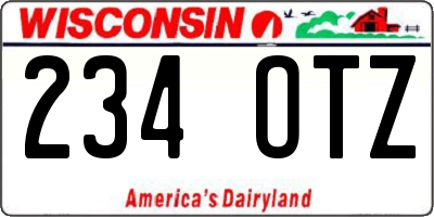 WI license plate 234OTZ