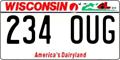 WI license plate 234OUG