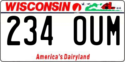WI license plate 234OUM