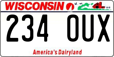 WI license plate 234OUX