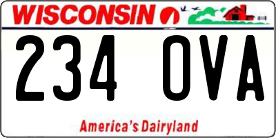 WI license plate 234OVA