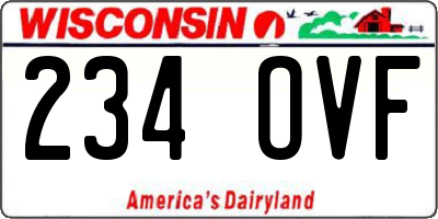 WI license plate 234OVF
