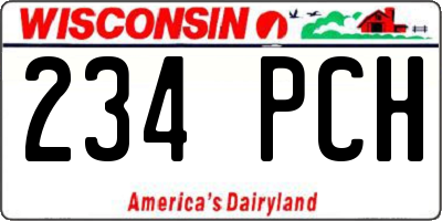 WI license plate 234PCH