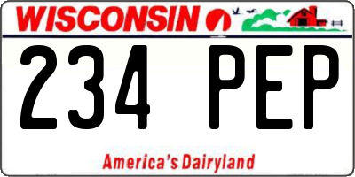 WI license plate 234PEP