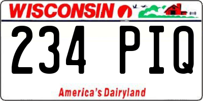 WI license plate 234PIQ