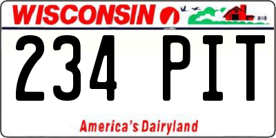 WI license plate 234PIT