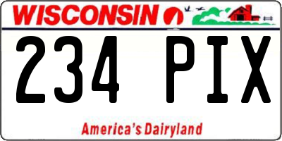 WI license plate 234PIX
