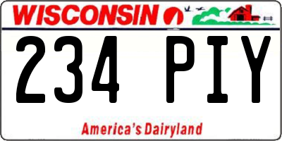 WI license plate 234PIY
