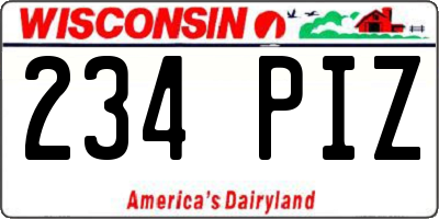 WI license plate 234PIZ