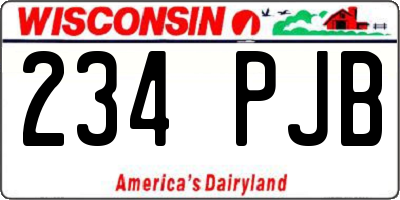 WI license plate 234PJB