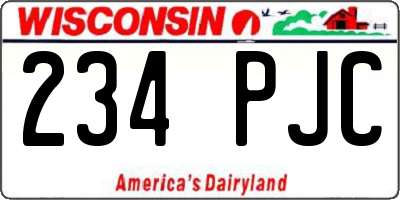 WI license plate 234PJC