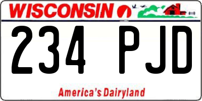 WI license plate 234PJD