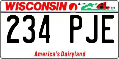 WI license plate 234PJE