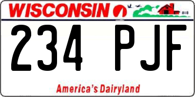 WI license plate 234PJF