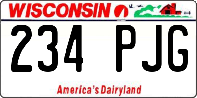 WI license plate 234PJG