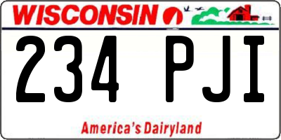 WI license plate 234PJI